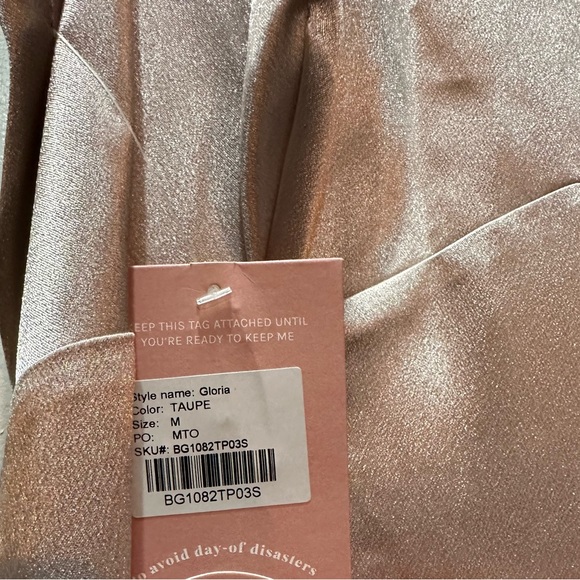 Birdy Grey GLORIA DRESS SATIN TAUPE Medium NEW NWT WEDDING BRIDESMAID - Picture 4 of 4